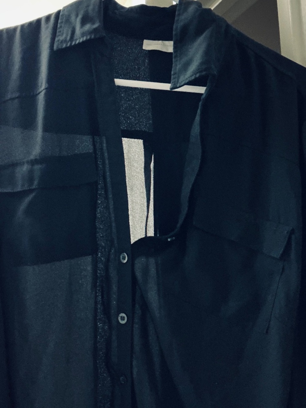Bundle of 2 New York and Company vintage Y2K blouses black and navy size xl